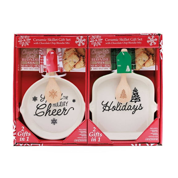 Ceramic Skillet Gift with Chocolate Chip Blondie Mix, 2 pk.
