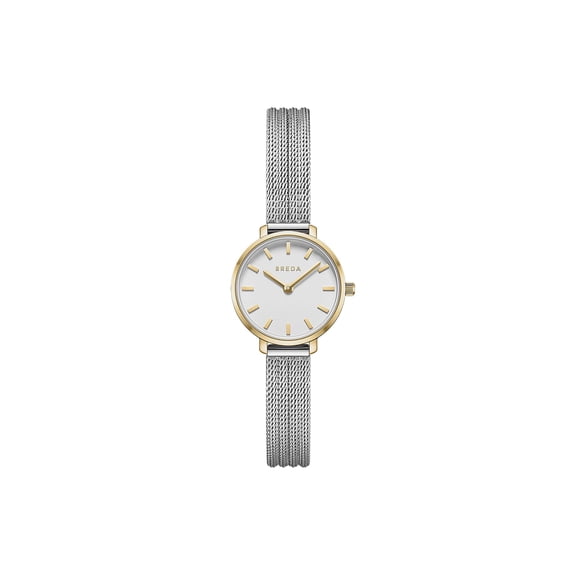 BREDA 'Beverly Tethered' 1760b Gold and Stainless Steel Metal Bracelet Watch, 25MM