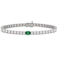 thumbnail image 1 of Round and Oval Cut Gemstone Tennis Bracelet in Sterling Silver, 1 of 3