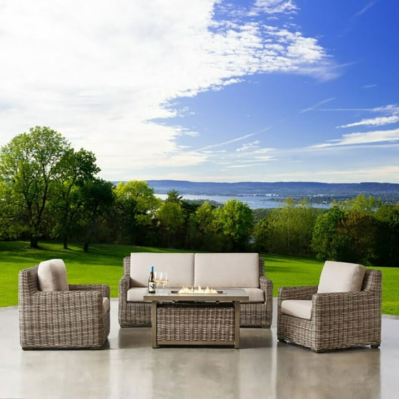 Member's Mark Halstead Standard Fire Seating Set with Sunbrella Fabric, 4pc