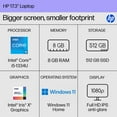 thumbnail image 2 of HP 17.3" FHD Windows 11 Laptop | Intel Core i5 | 8GB RAM | 512GB SSD | 2-Year HP Care Pack w/Accidental Damage Protection, 2 of 12