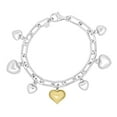 thumbnail image 1 of Heart Charm Bracelet in 14K Gold & Sterling Silver, 1 of 3
