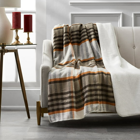 Member's Mark Plaid Faux Fur Throw, 60"x70"