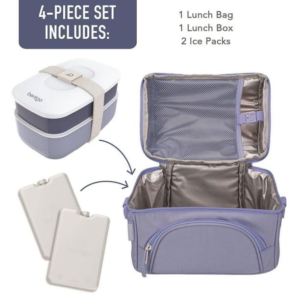 Bentgo 4-Piece Deluxe Set With Insulated Lunch Bag, Ice Packs