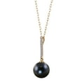 thumbnail image 2 of Cultured Freshwater Pearl and 0.04 CT.T.TW. Diamond Pendant Necklace in 14K Gold, 2 of 5
