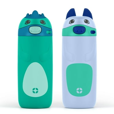 Ello Ellies 2-Pack 12oz Kids Stainless Steel Vacuum Insulated Water Bottle with Straw & Leak-Proof Lid
