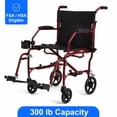 thumbnail image 1 of Ultra Lightweight Transport Wheelchair, Burgundy, 1 of 9