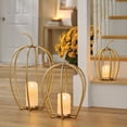thumbnail image 1 of Member's Mark Iron Pumpkins with LED Candles, Set of 3, 1 of 5