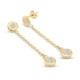 thumbnail image 5 of Diamond Cut Bezel Dangle Earrings in 14K Gold, 5 of 9