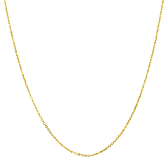 Adjustable Cable Link Chain Necklace in 14K Gold, 0.90mm