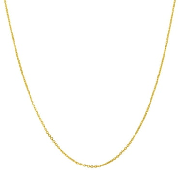 Adjustable Cable Link Chain Necklace in 14K Gold, 0.90mm