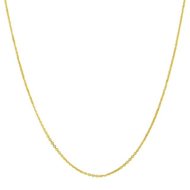 Adjustable Cable Link Chain Necklace in 14K Gold, 0.90mm