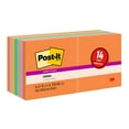 thumbnail image 1 of Post-it Super Sticky Notes, 3 in. x 3 in., Energy Boost Collection, 14 Pads/Pack, 1 of 14