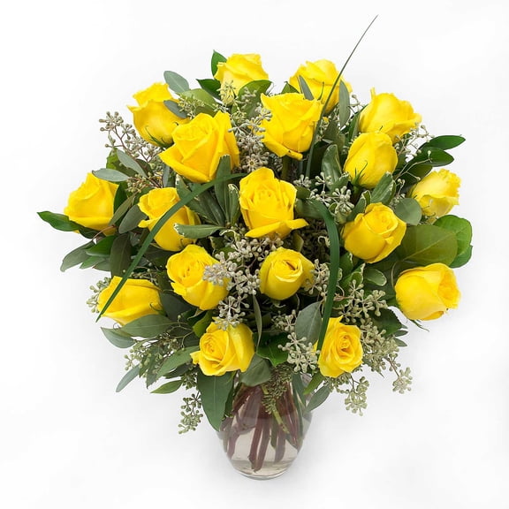 Member's Mark Roses and Greenery Vase Arrangement, choose color and stem count