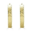 thumbnail image 2 of Two-Tone Diamond Cut Hoop Earrings in 14K Gold, 2 of 4