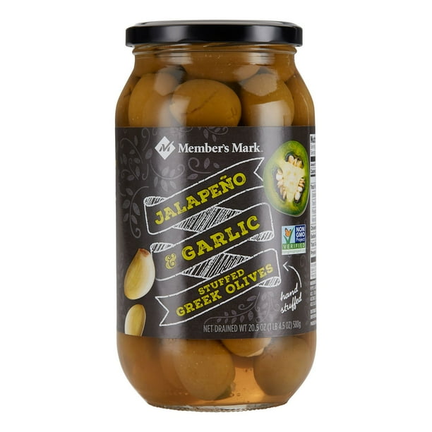 Member's Mark Jalapeno and Garlic Stuffed Olives, 20.5 oz
