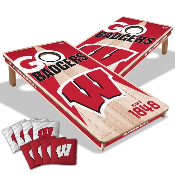 YouTheFan Wisconsin Badgers 2'x4' Cornhole Board Set
