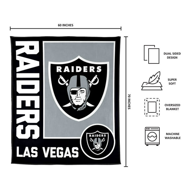 RAIDERS オークランド・レイダース 特大サイズ ブランケット Logo Brands Las Vegas Raiders 60