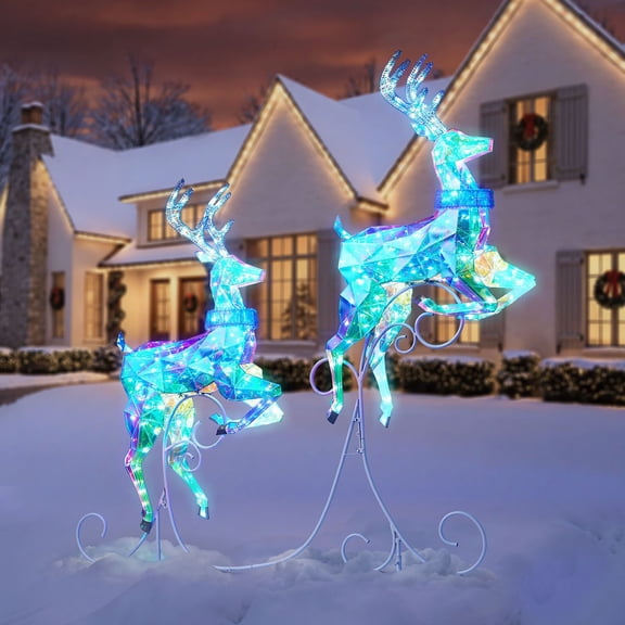 Member’s Mark Pre-Lit Leaping Deer, Set of 2