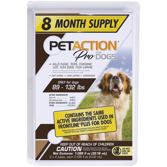 PetAction Pro for Dogs, 8 Doses, Choose Size