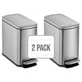 thumbnail image 1 of Simpli-Magic Bathroom Step Trash Can 2-Pack, Choose Color, 6 Liter / 1.6 Gallon Compact Bins with Hands-Free Foot Pedal and Quiet Soft-Close Lid for Bathroom, Bedroom, Office, 1 of 5