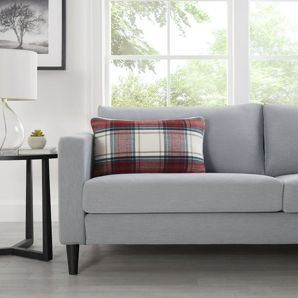 Member's Mark Plaid Faux Fur Decorative Pillow 14" x 24", Assorted Designs