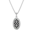thumbnail image 6 of Treated Onyx & Lab Created White Sapphire Dangle Earrings & Pendant Necklace Set in Sterling Silver, 6 of 7