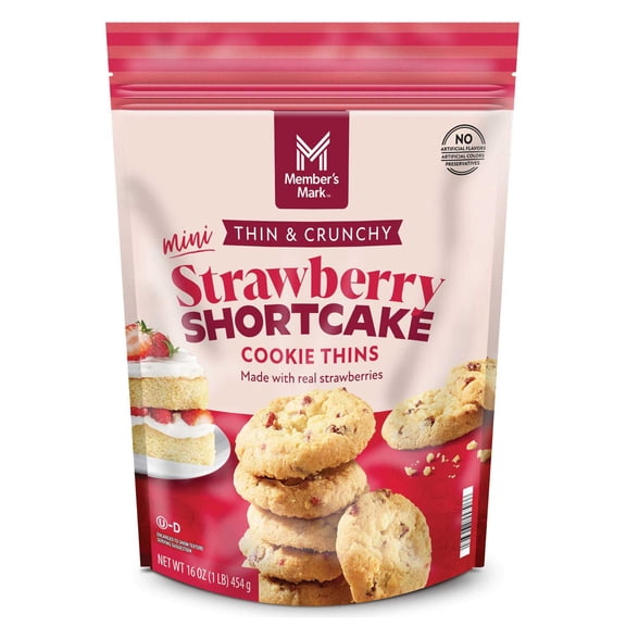 Member's Mark Mini Strawberry Shortcake Cookie Thins, 16 oz.