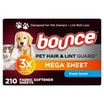thumbnail image 1 of Bounce Pet Hair & Lint Guard Mega Dryer Sheets, Fresh Scent 210 ct., 1 of 8