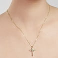 thumbnail image 5 of Baguette and Round Cut Diamond Cross Pendant Necklace in 14K Gold, 5 of 7