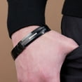 thumbnail image 4 of Men's Diamond Black Tungsten Carbide ID Bracelet (0.20 carats, H-I I2), 4 of 6