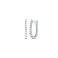 thumbnail image 1 of Round Cut Oval Shape Diamond Hoop Earrings in 14K Gold, 1 of 4