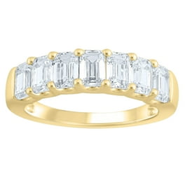 18K Gold Filled Ladies Eternity Band Ring With Simulated Diamonds - Anniversary