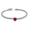 thumbnail image 3 of Lab Created Gemstone & White Sapphire Tennis Bracelet in Sterling Silver, 3 of 7
