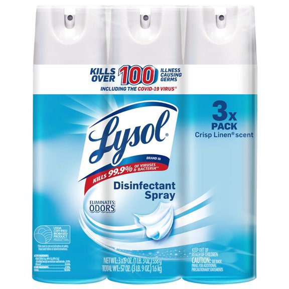 Lysol Disinfectant Spray, Crisp Linen 19 oz., 3 pk.