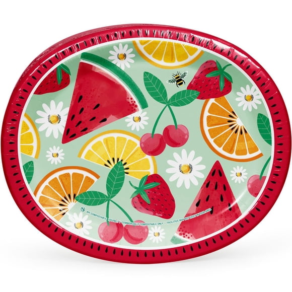 Member's Mark Summer Oval Paper Plates, 10" x 12", 50 ct.