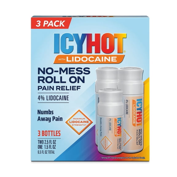 Icy Hot Lidocaine No-Mess Pain Relief, 6.5 fl. oz., 3 pk.
