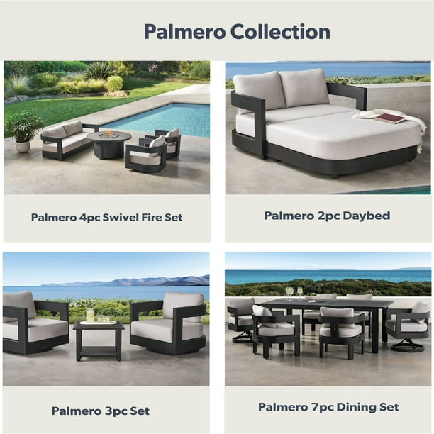 Member's Mark Palmero Fire Seating Set with Sunbrella Fabric, 4pc