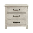 thumbnail image 2 of Society Den Jack 2-Drawer Nightstand with USB Ports, Whitewash, 2 of 11