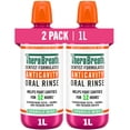 thumbnail image 1 of TheraBreath Anticavity Fluoride Oral Rinse Mouthwash, Alcohol-Free, Sparkle Mint, 1L., 2 pk., 1 of 7