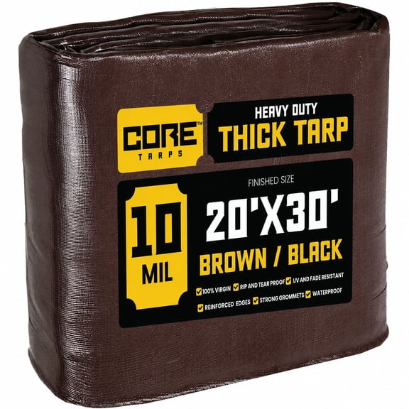 Heavy Duty 20' x 30' Tarp Cover, Waterproof, UV Resistant, Rip and Tear Proof, Poly Tarpaulin with Reinforced Edges for Roof, Camping, Patio, Pool, Boat, Assorted Mil & Colors