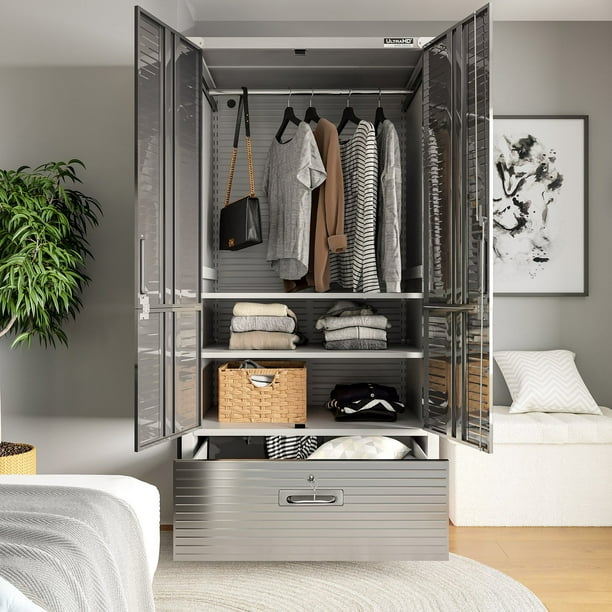 Seville Classics UltraHD Storage Cabinet with Bottom Drawer, 36” W