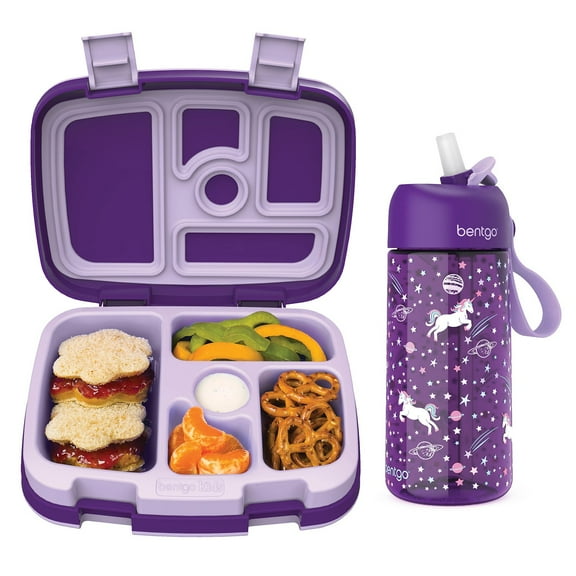 Bentgo Kids Prints Lunch Box & Water Bottle Set, Choose Color