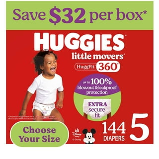 Huggies Little Movers HuggFit 360° Diapers, Sizes 3-7