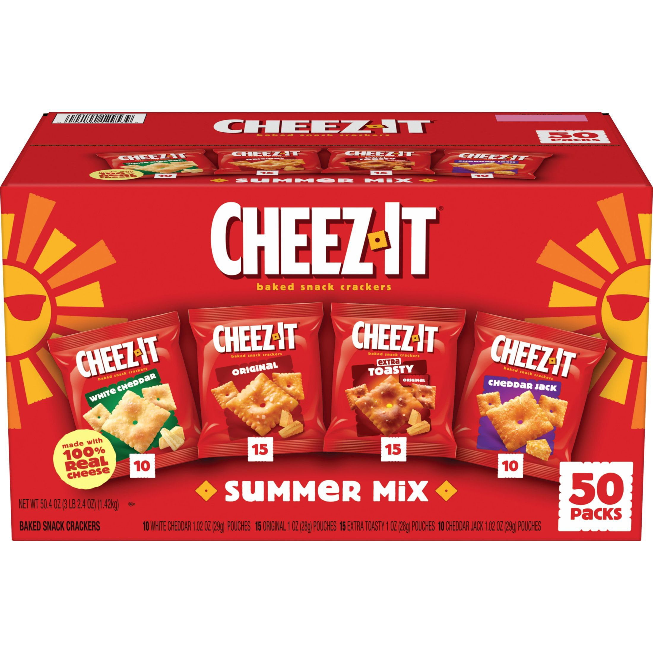 Cheez-It Crackers Summer Mix Variety Pack, 1 oz., 50 pk.