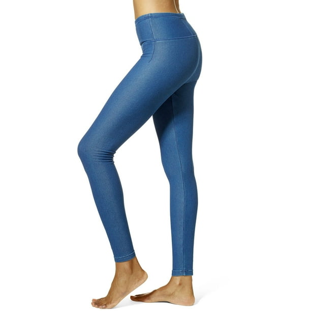 HUE Women's Leggings With Piping Trim - Elastic Wide Waistband, Skimmer Length