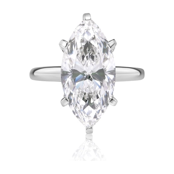 Lab Created Marquise Cut Solitaire Diamond Ring