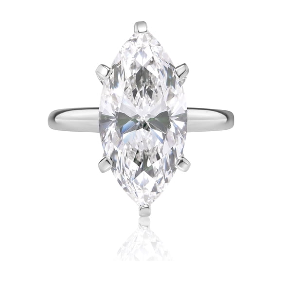 Lab Created Marquise Cut Solitaire Diamond Ring