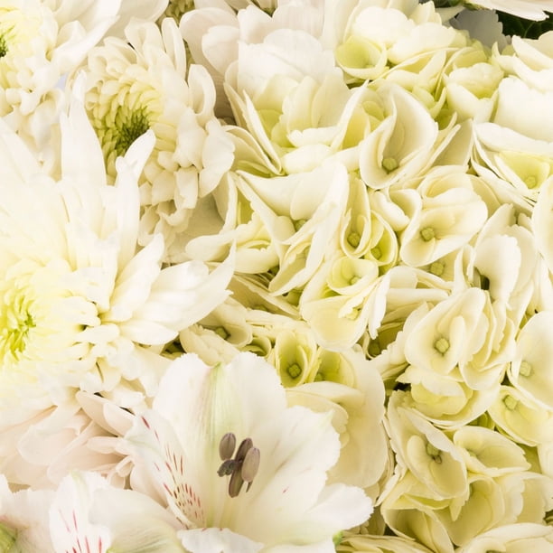 フラワー・リース shaggy white chocolat bouquet Monochromatic White
