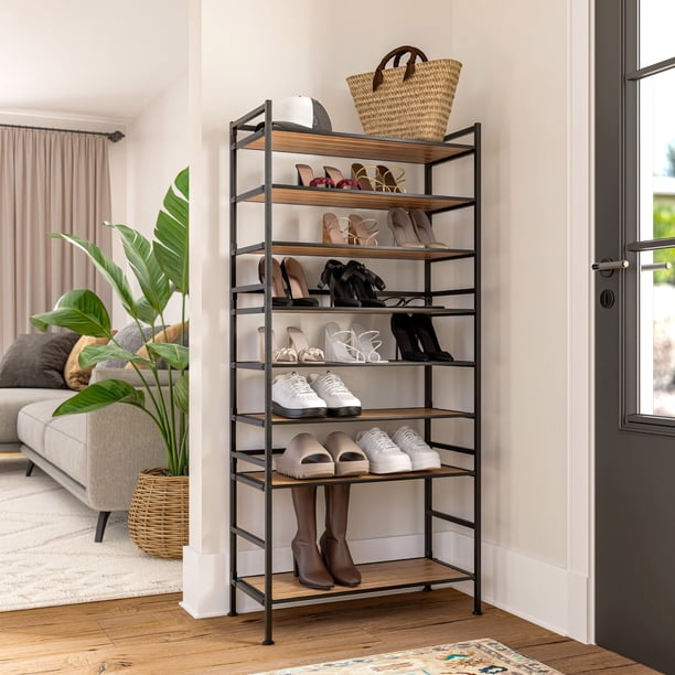 Seville Classics 3-Tier Resin Slat Shoe Rack, 26.5